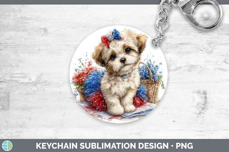 GorgeousDogs 01 Patriotic Keychain design.