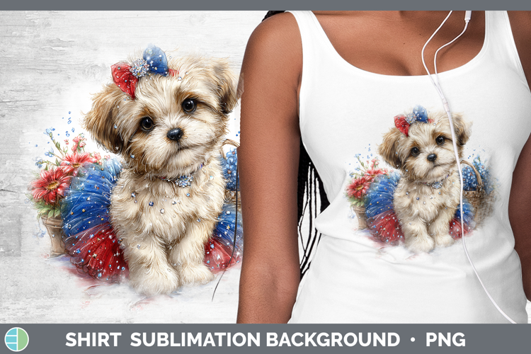 Dogs 01 Patriotic Lhasa Apso Shirt Sublimation Background De