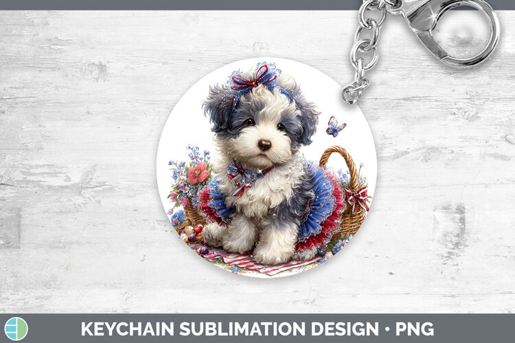 GorgeousDogs 01 Patriotic Keychain design.