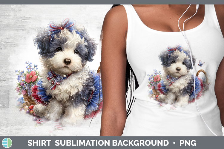 Dogs 01 Patriotic Old English Sheepdog Shirt Sublimation Bac