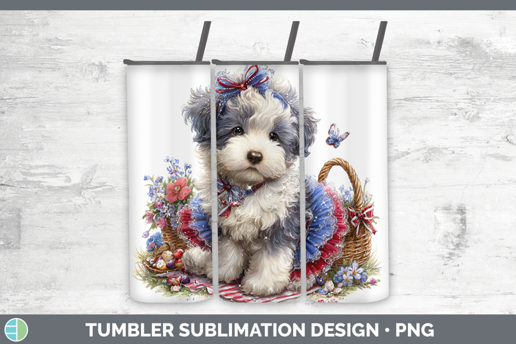 Dogs 01 Patriotic Old English Sheepdog Tumbler Sublimation 2