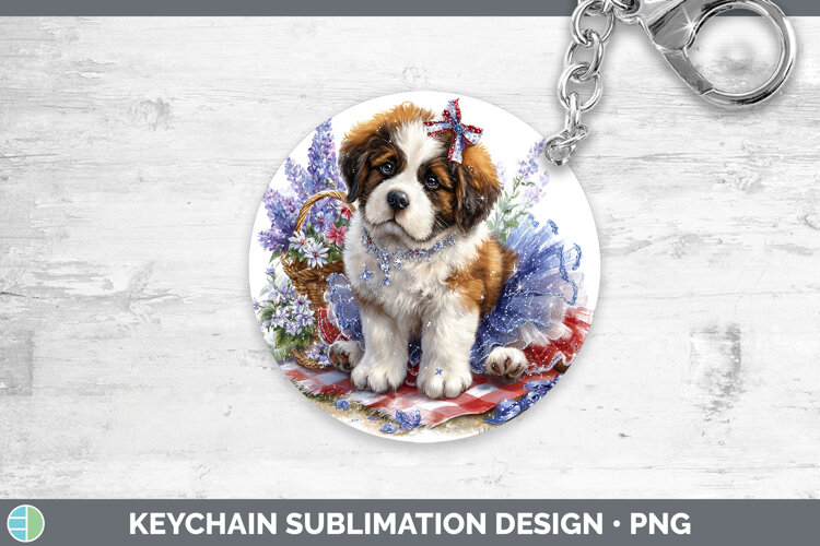 GorgeousDogs 01 Patriotic Keychain design.