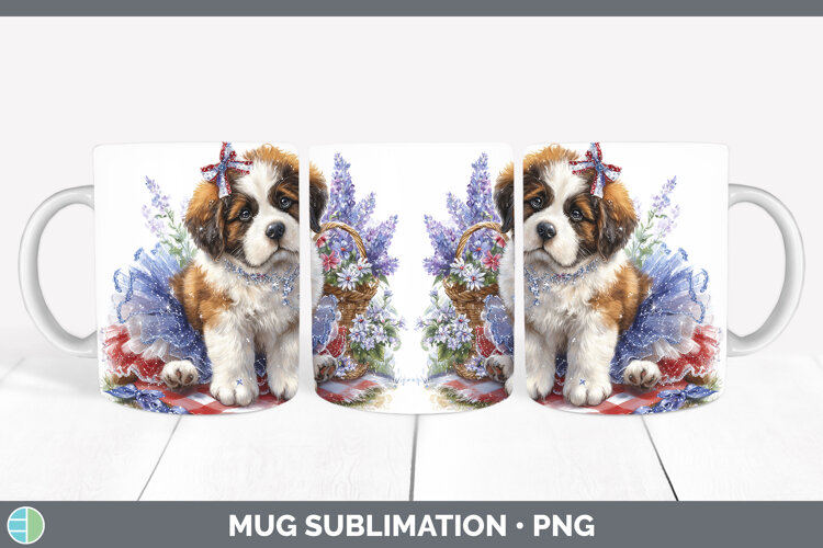 GorgeousDogs 01 Patriotic Mug Wrap design.
