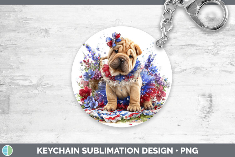 GorgeousDogs 01 Patriotic Keychain design.