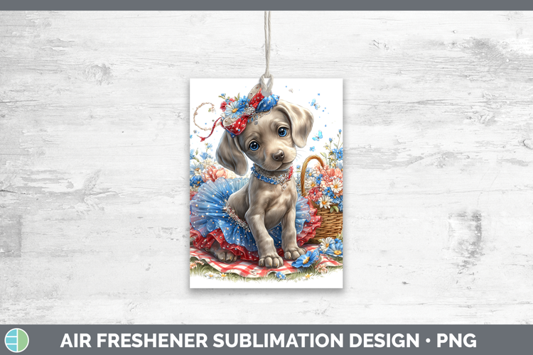 Dogs 01 Patriotic Weimaraner Air Freshener Sublimation Car F