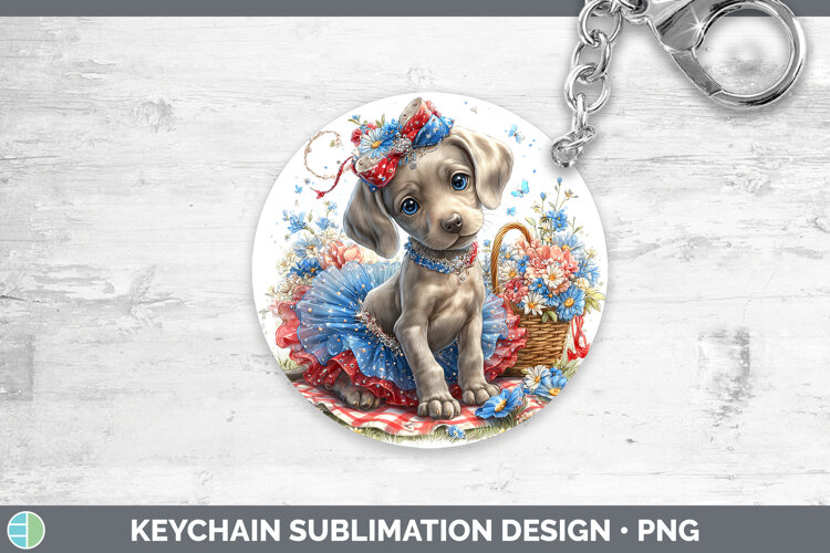 GorgeousDogs 01 Patriotic Keychain design.