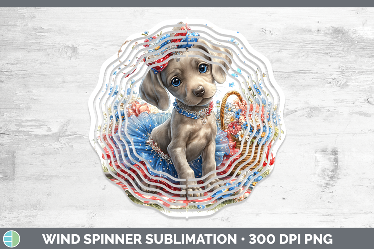 Dogs 01 Patriotic Weimaraner Wind Spinner Sublimation Spinne
