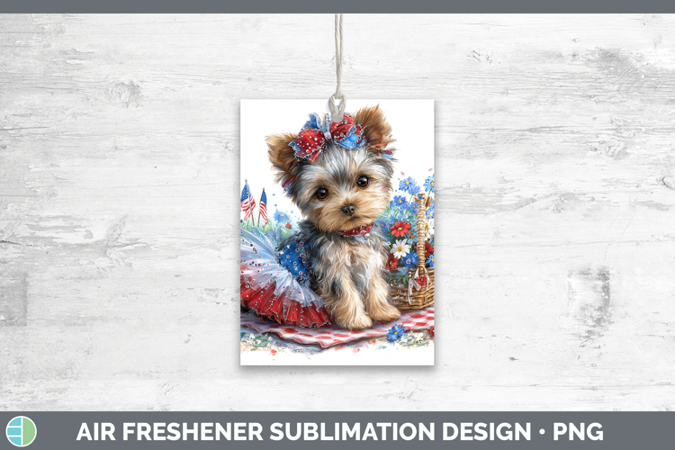 Dogs 01 Patriotic Yorkshire Terrier Air Freshener Sublimatio