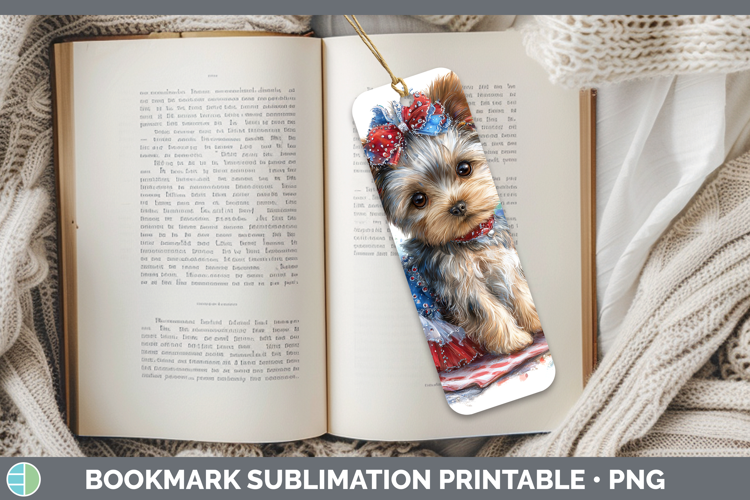 Dogs 01 Patriotic Yorkshire Terrier Bookmark Sublimation Pri