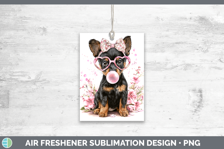 Australian Kelpie Dogs 01 Pink Bubble Gum Air Freshener Subl