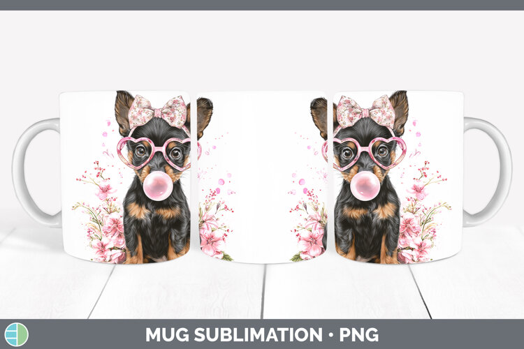 GorgeousDogs 01 Pink Bubble Gum Mug Wrap design.