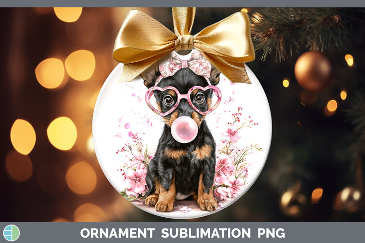 GorgeousDogs 01 Pink Bubble Gum Ornament design.
