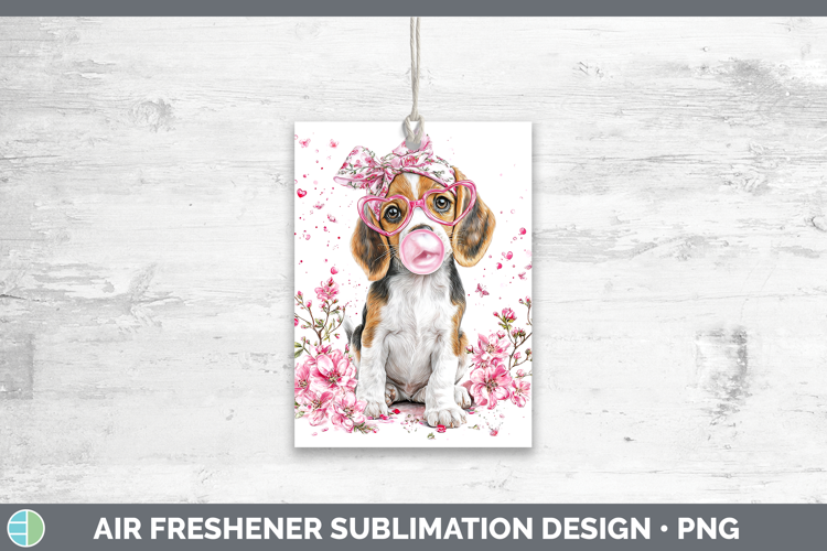 Beagle Dogs 01 Pink Bubble Gum Air Freshener Sublimation Des