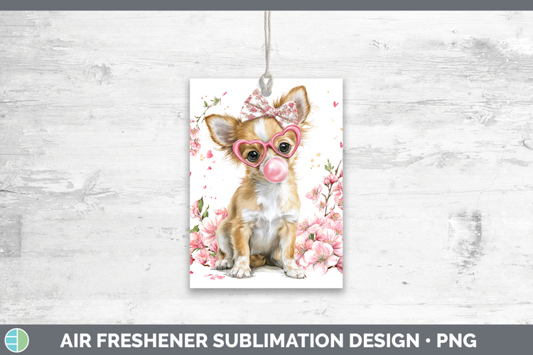 Chihuahua Dogs 01 Pink Bubble Gum Air Freshener Sublimation