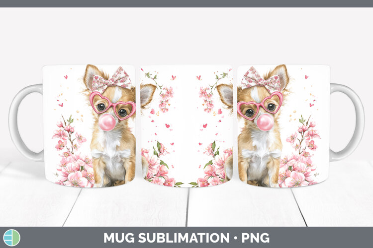 GorgeousDogs 01 Pink Bubble Gum Mug Wrap design.