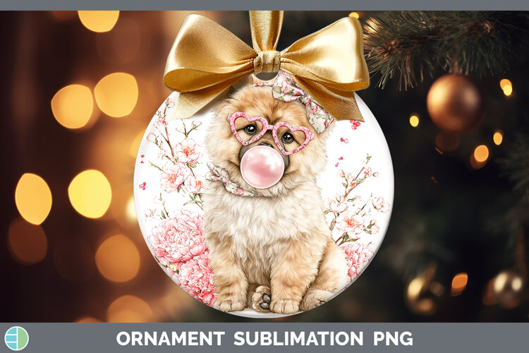 GorgeousDogs 01 Pink Bubble Gum Ornament design.