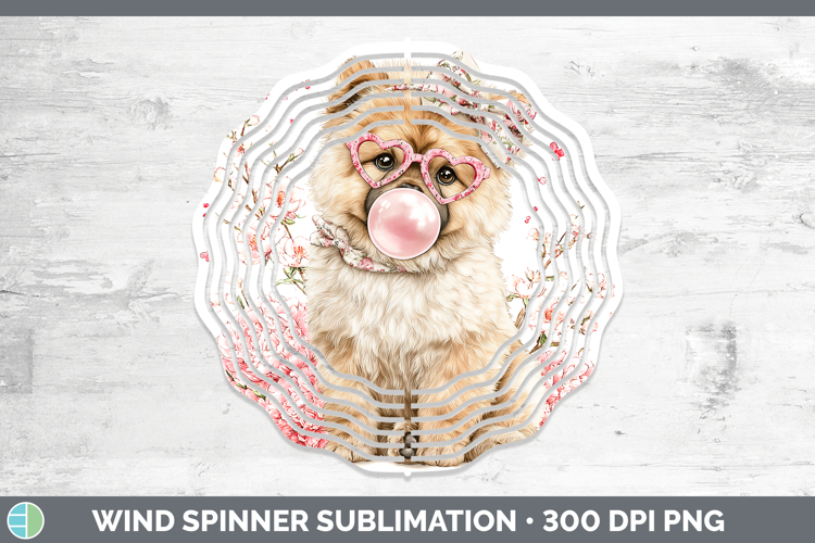 Chow Chow Dogs 01 Pink Bubble Gum Wind Spinner Sublimation D