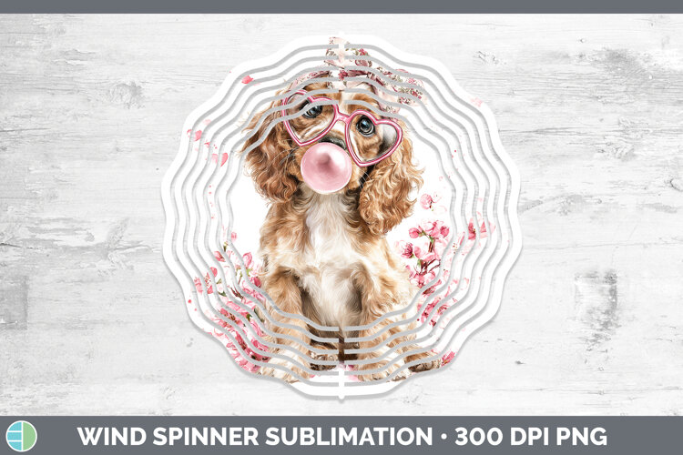 GorgeousDogs 01 Pink Bubble Gum Wind Spinner design.