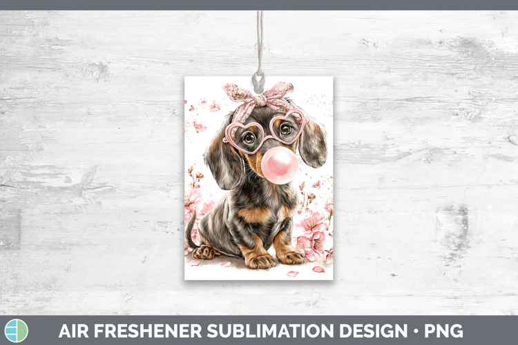 Dachshund Dogs 01 Pink Bubble Gum Air Freshener Sublimation