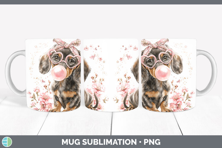 GorgeousDogs 01 Pink Bubble Gum Mug Wrap design.