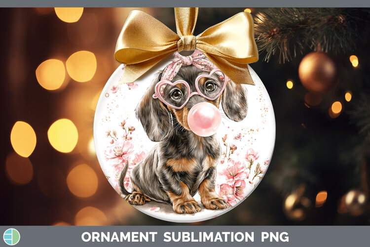 GorgeousDogs 01 Pink Bubble Gum Ornament design.