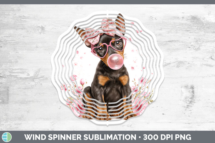 GorgeousDogs 01 Pink Bubble Gum Wind Spinner design.
