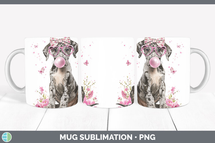 GorgeousDogs 01 Pink Bubble Gum Mug Wrap design.