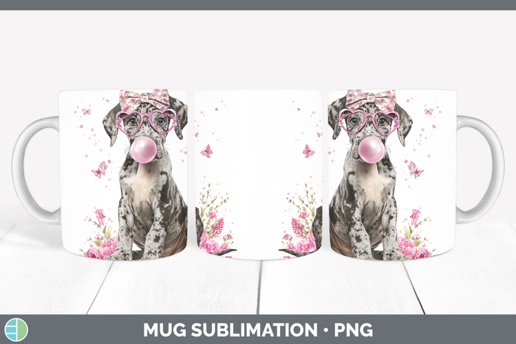 Great Dane Dogs 01 Pink Bubble Gum Mug Wrap Sublimation Desi