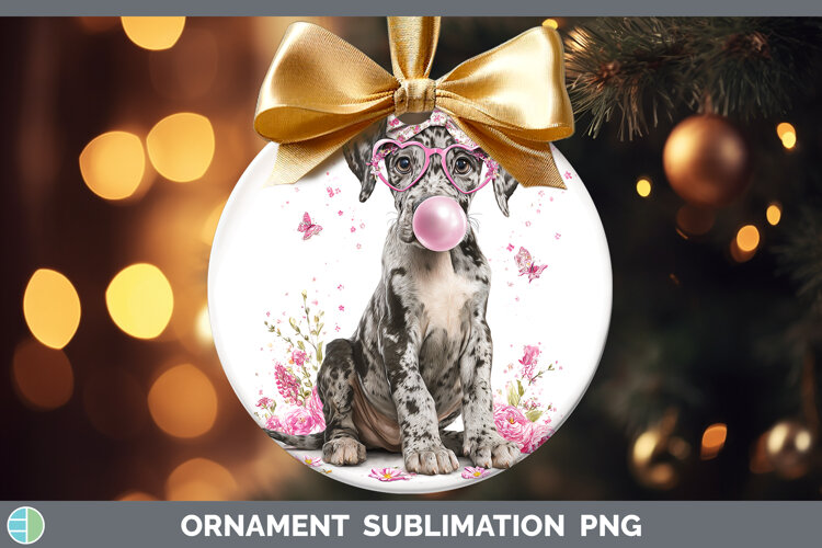 GorgeousDogs 01 Pink Bubble Gum Ornament design.