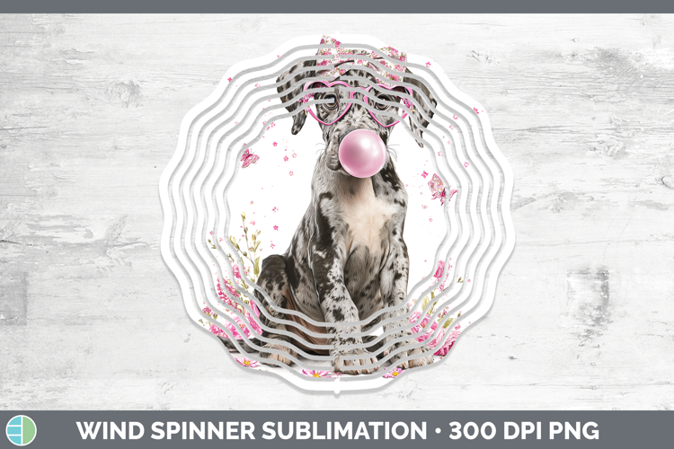 Great Dane Dogs 01 Pink Bubble Gum Wind Spinner Sublimation