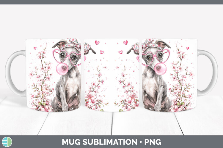GorgeousDogs 01 Pink Bubble Gum Mug Wrap design.