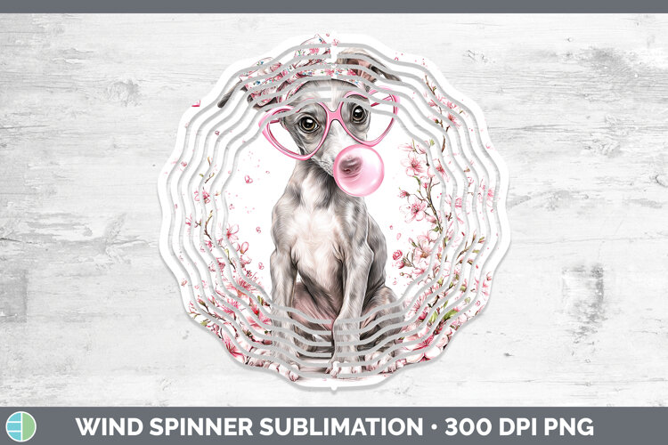 GorgeousDogs 01 Pink Bubble Gum Wind Spinner design.