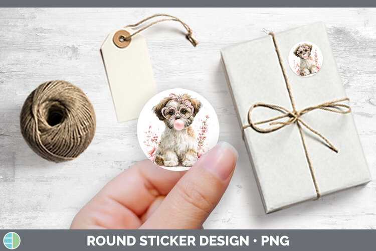 GorgeousDogs 01 Pink Bubble Gum Stickers design.