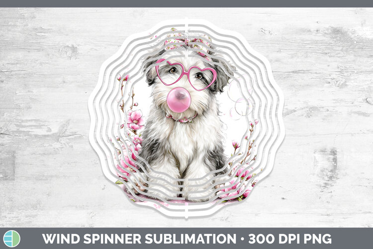 GorgeousDogs 01 Pink Bubble Gum Wind Spinner design.