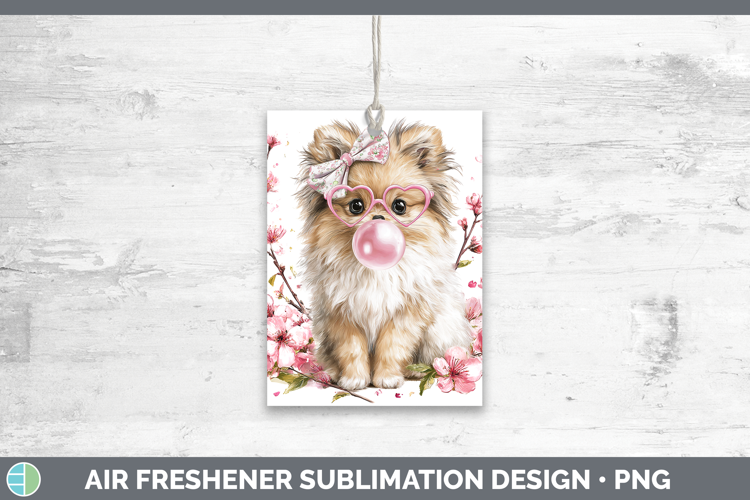 Pomeranian Dogs 01 Pink Bubble Gum Air Freshener Sublimation