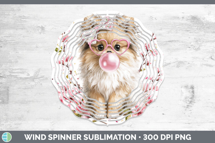 GorgeousDogs 01 Pink Bubble Gum Wind Spinner design.