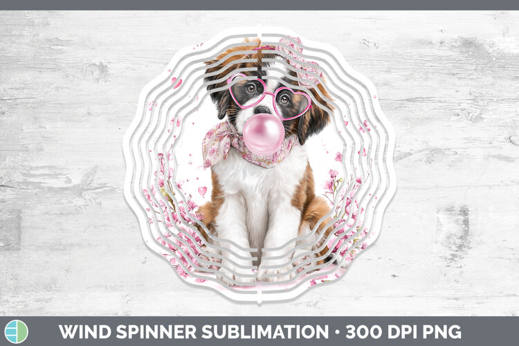 GorgeousDogs 01 Pink Bubble Gum Wind Spinner design.