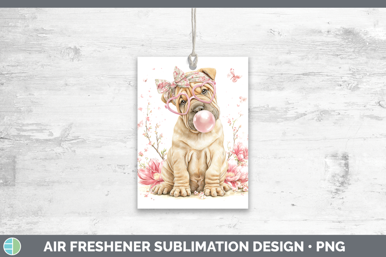 Shar Pei Dogs 01 Pink Bubble Gum Air Freshener Sublimation D