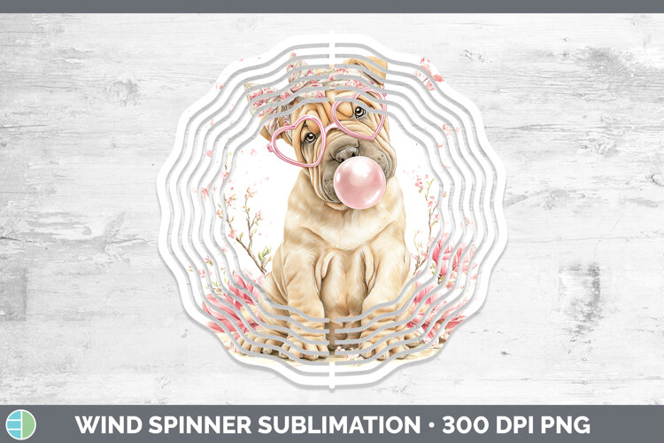 GorgeousDogs 01 Pink Bubble Gum Wind Spinner design.
