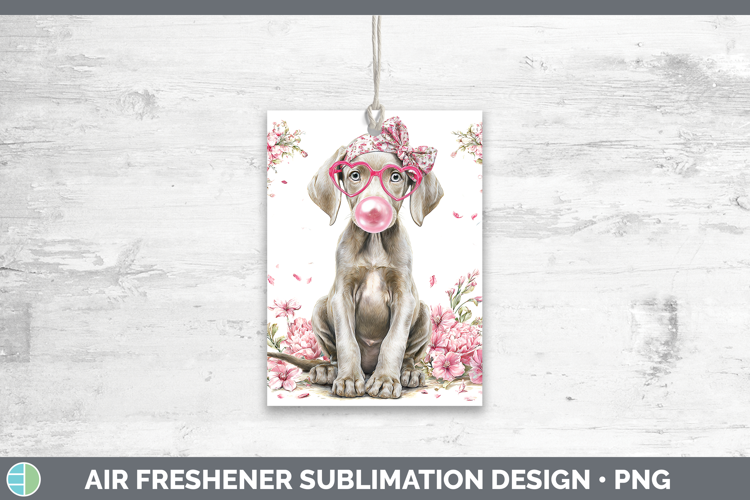 Weimaraner Dogs 01 Pink Bubble Gum Air Freshener Sublimation