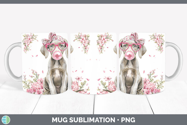 GorgeousDogs 01 Pink Bubble Gum Mug Wrap design.