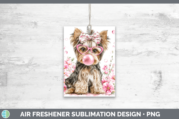 Yorkshire Terrier Dogs 01 Pink Bubble Gum Air Freshener Subl