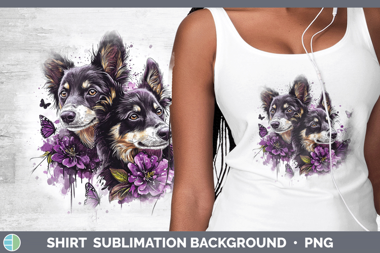 Dogs 01 Purple Drips Australian Kelpie Shirt Sublimation Sub