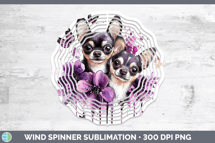 Dogs 01 Purple Drips Chihuahua Wind Spinner Sublimation Spin