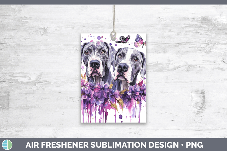 Dogs 01 Purple Drips Great Dane Air Freshener Sublimation Ca