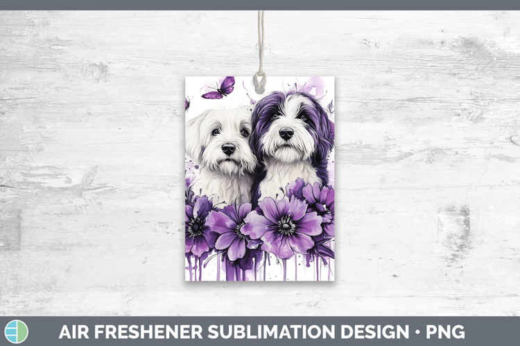 Dogs 01 Purple Drips Old English Sheepdog Air Freshener Subl