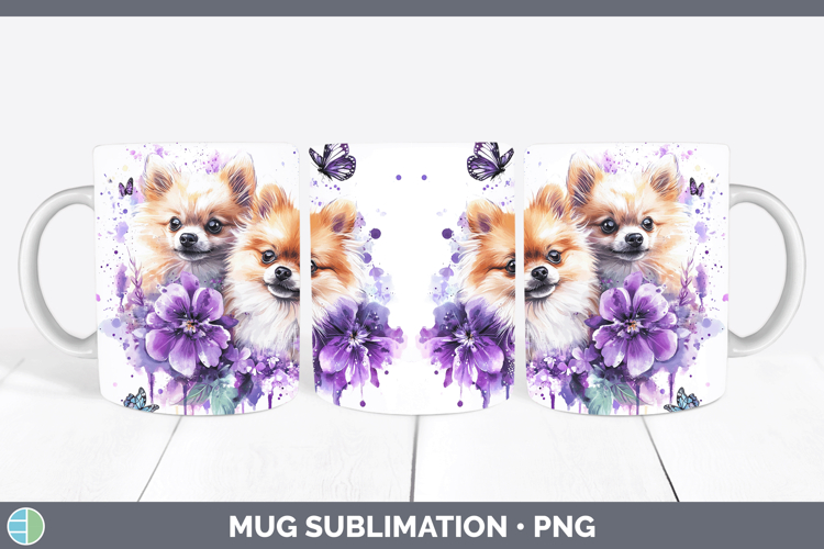 GorgeousDogs 01 Purple Drips Mug Wrap design.