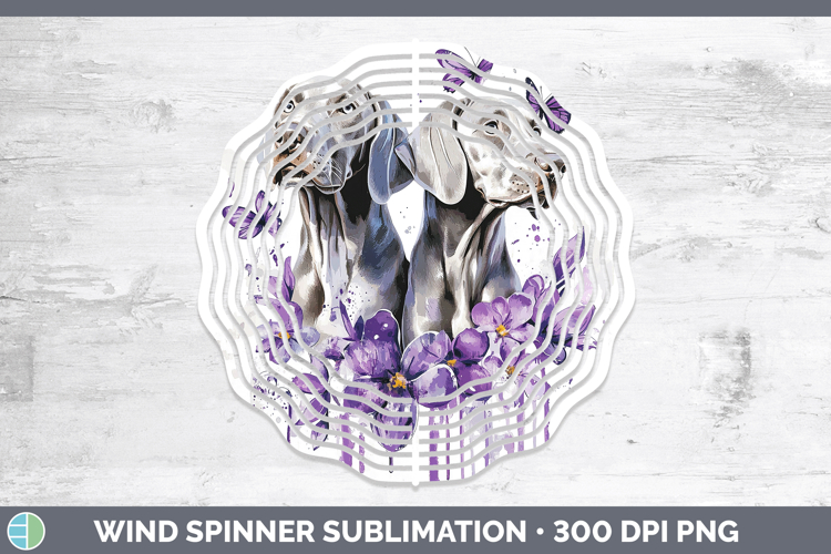 Dogs 01 Purple Drips Weimaraner Wind Spinner Sublimation Spi