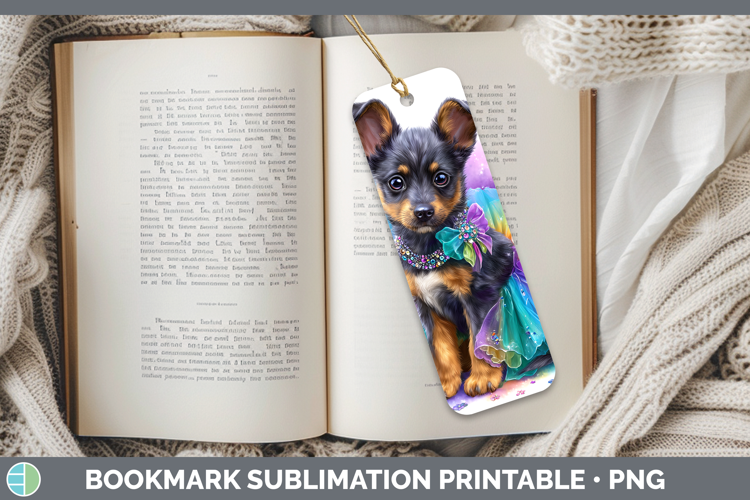 Dogs 01 Rainbow Summer Australian Kelpie Bookmark Sublimatio
