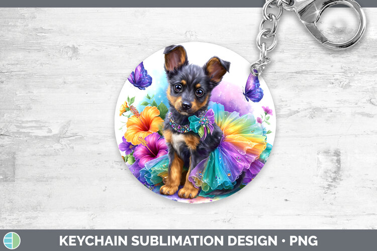 GorgeousDogs 01 Rainbow Summer Keychain design.